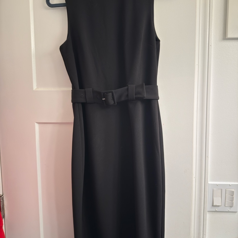 Express Black Midi Sheath Dress with Belt